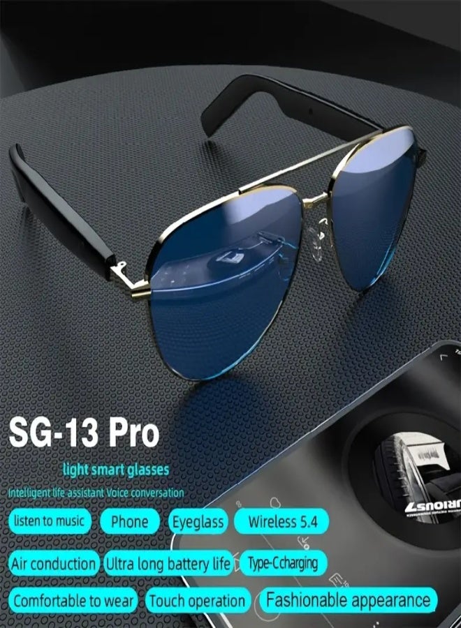SG-13 Pro Smart Wireless Audio Glasses with HD Sound, Air Conduction Technology, True Wireless 5.4, Type-C Charging, Touch Control, Long Battery Life, Built-in Mic for Music & Calls, Lightweight & Stylish Design for Men and Women - Image 3