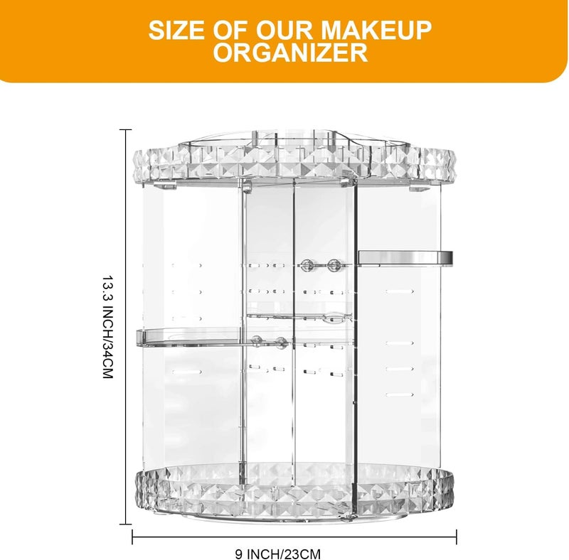 Makeup Organiser 360 Degree Rotating 7 Adjustable Layers Large Capacity Cosmetic Organiser Transparent Make Up Organisers and Storage - Image 2