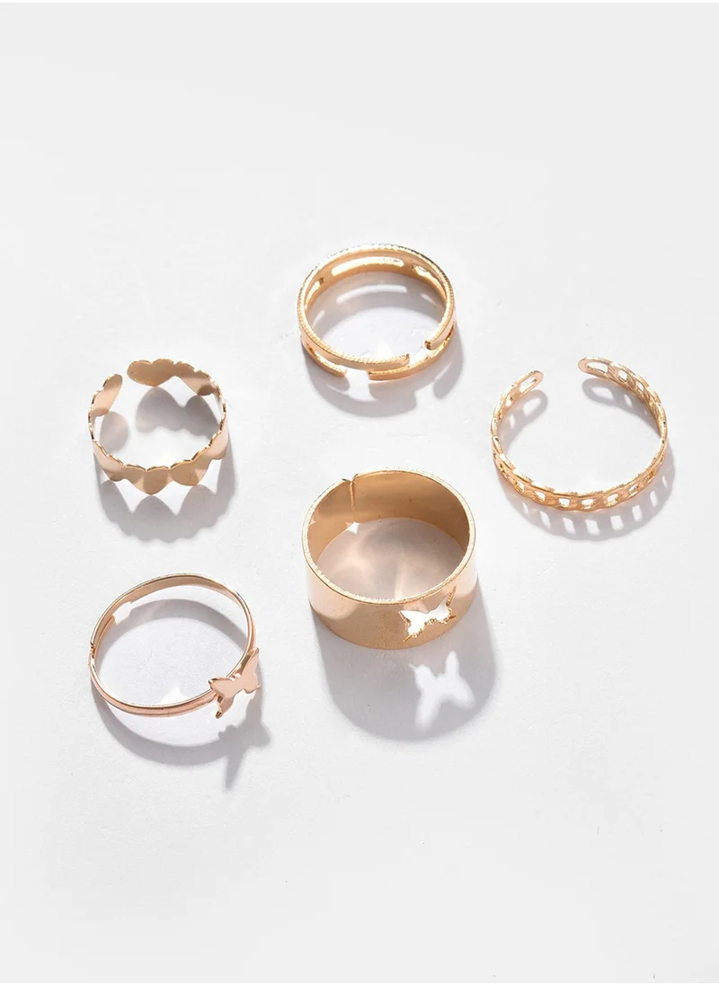 SOHI Set of 5 Finger Ring