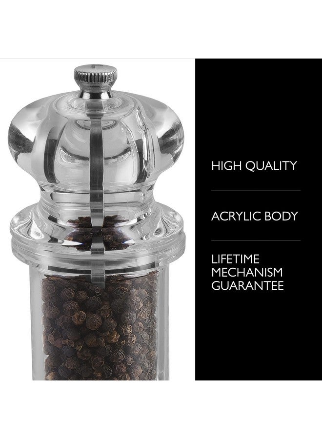 COLE & MASON COLE & MASON 505 Salt and Pepper Grinder Set - Clear Acrylic Mills Includes Precision Mechanisms and Premium Sea Salt and Peppercorns  - Image 2