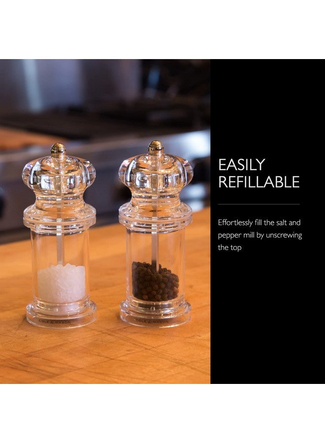 COLE & MASON COLE & MASON 505 Salt and Pepper Grinder Set - Clear Acrylic Mills Includes Precision Mechanisms and Premium Sea Salt and Peppercorns  - Image 5