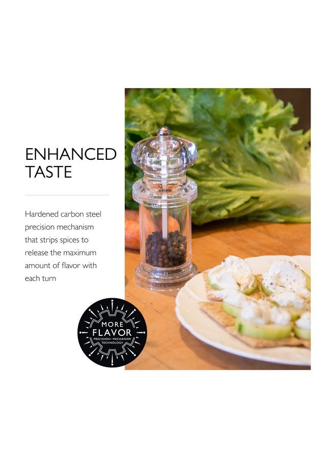 COLE & MASON COLE & MASON 505 Salt and Pepper Grinder Set - Clear Acrylic Mills Includes Precision Mechanisms and Premium Sea Salt and Peppercorns  - Image 4