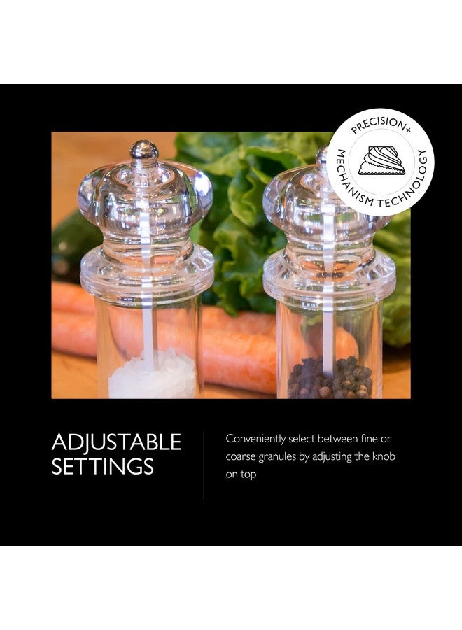 COLE & MASON COLE & MASON 505 Salt and Pepper Grinder Set - Clear Acrylic Mills Includes Precision Mechanisms and Premium Sea Salt and Peppercorns  - Image 3