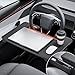 YONZEE 2in1 Car Steering Wheel Desk Tray Car Seat Gap Filler Organizer Foldable Carbon Fiber Look Table for Laptop Eating Writing for Standard Round Steering Wheels - Image 2