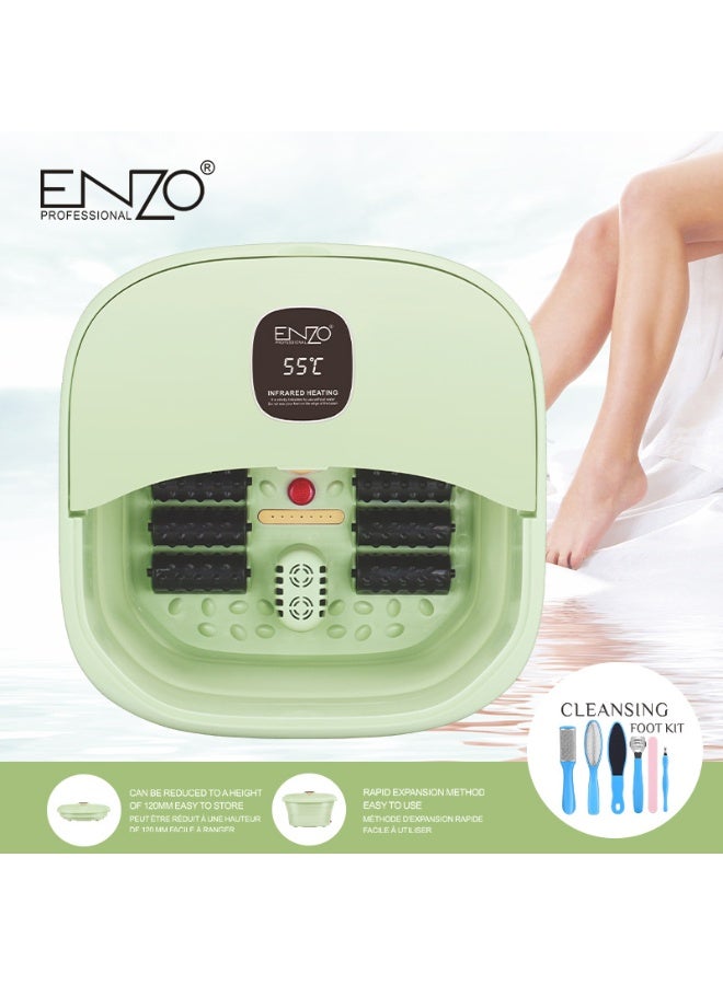 إنزو جهاز تدليك القدمين ENZO EN-1002 ‏7 في 1 – حوض عناية القدم الكهربائي القابل للطي مع حرارة وأشعة تحت الحمراء وفقاعات مع طقم تنظيف وباديكير - Image 1