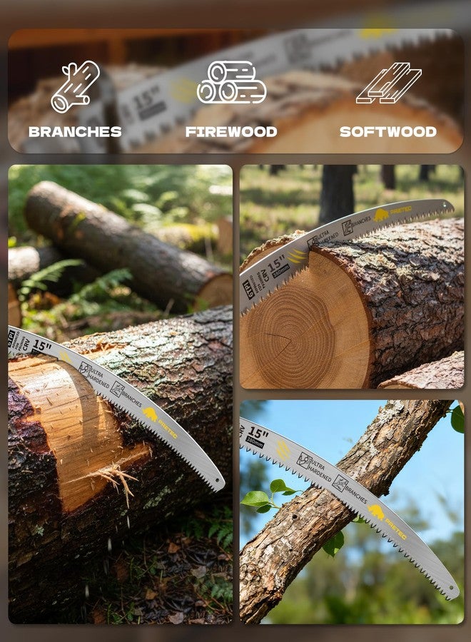PRETEC Japanese Teeth Reciprocating Saw Blades 15 Inch, Arc Edge Wood Pruning Reciprocating Saw Blades 6TPI Tree Trimming, Wood Cutting, Cr-V Reciprocal Saw Blades Better Wear Resistance, (5 Pack) - Image 5