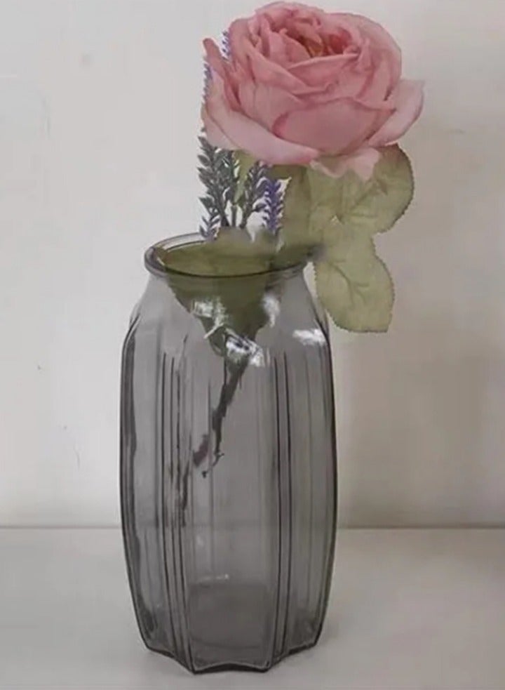 FFD Glass Flower Vase Stylish Unique Design Decorative Cute Glass Vase Clear Roman Bottle For Home Decor Living Room - Image 1