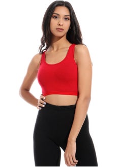 Mesery Full Coverage Non-wired Cross Back Sportive Bra For Women - Red