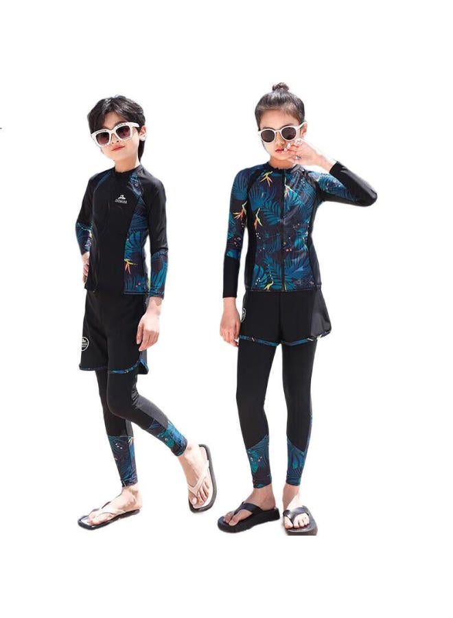 Skin-friendly Yifu Parent-Child Sun Protection Quick-Dry Separate Long-Sleeve And Long Pants, Boys' Children'S Diving Suit, Breathable, For Older Children And Girls, Swimwear - Image 1