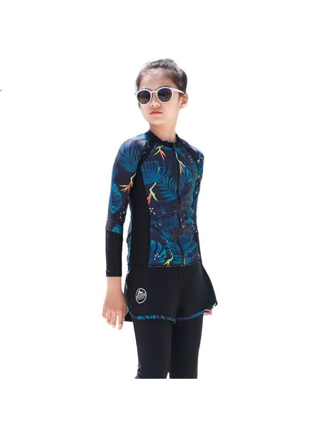 Skin-friendly Yifu Parent-Child Sun Protection Quick-Dry Separate Long-Sleeve And Long Pants, Boys' Children'S Diving Suit, Breathable, For Older Children And Girls, Swimwear - Image 3