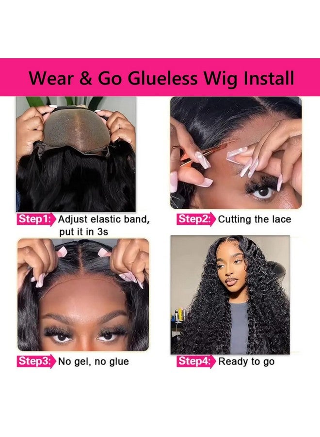 Jasperel Deep Wave Lace Front Wigs Human Hair For Women 4X4 Hd Lace Closure Brazilian Virgin Wig With Baby Hair Wet And Wavy Wear And Go Glueless Wigs Pre Plucked Bleached Knots Natural Black 18 Inch - Image 3