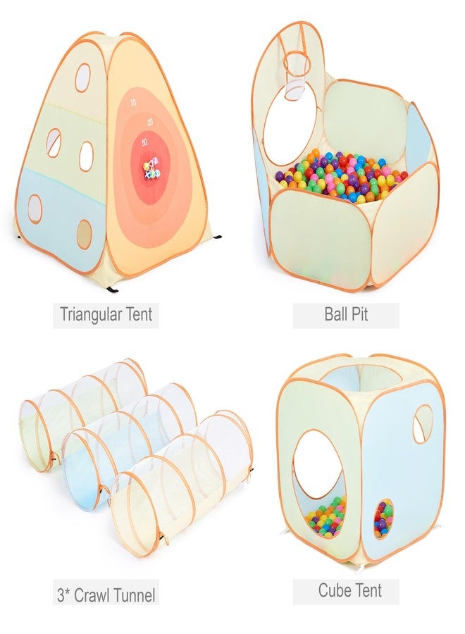يوتيكس خيمة لعب منبثقة 3 في 1 من UTEX مع نفق وحوض كرات للأطفال، الأولاد والبنات والرضع والأطفال الصغار، بيت لعب داخلي/خارجي (6 في 1 مع حوض كرات وخيمة مربعة) - Image 3