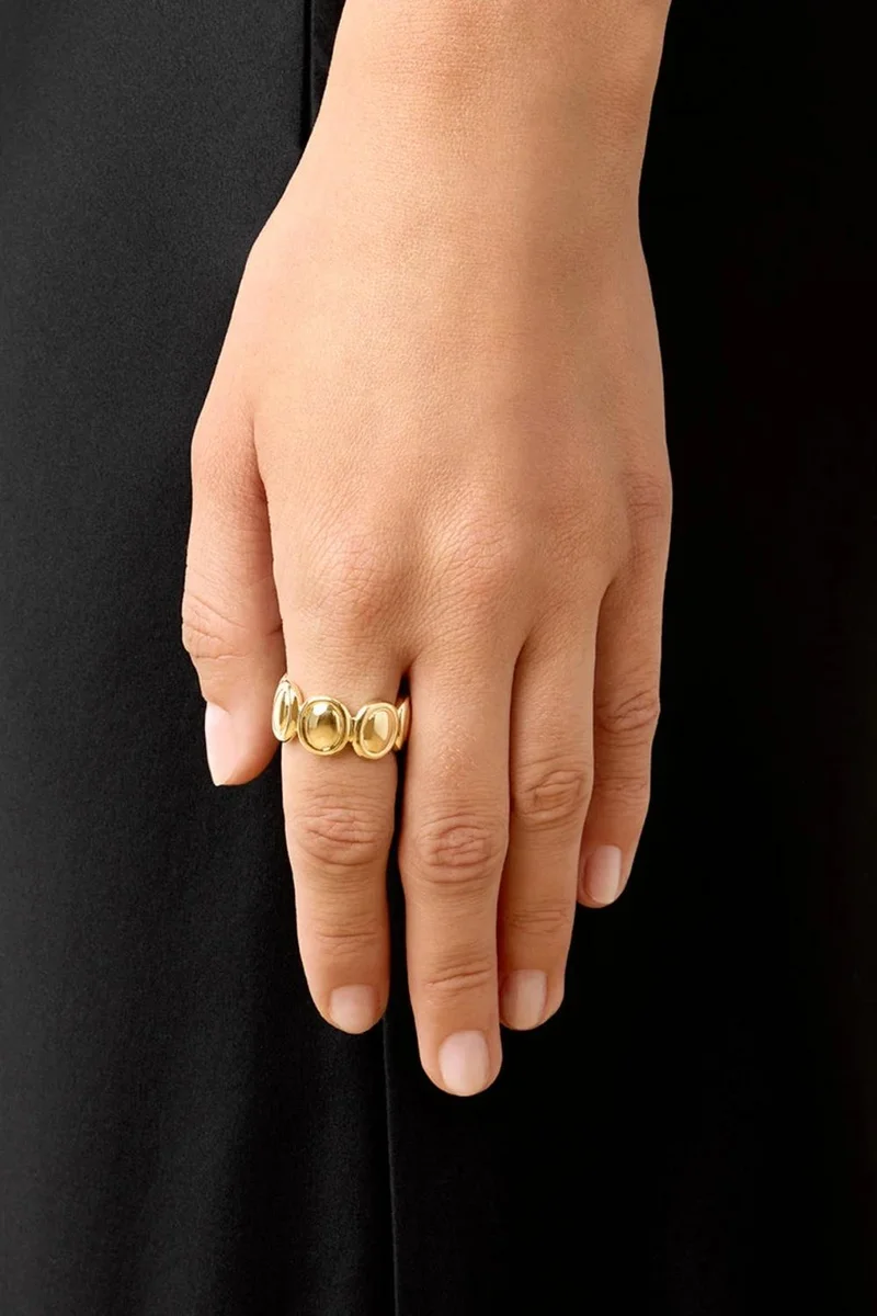 LIE STUDIO Petite Gleaming Ridged Sculpted Ring