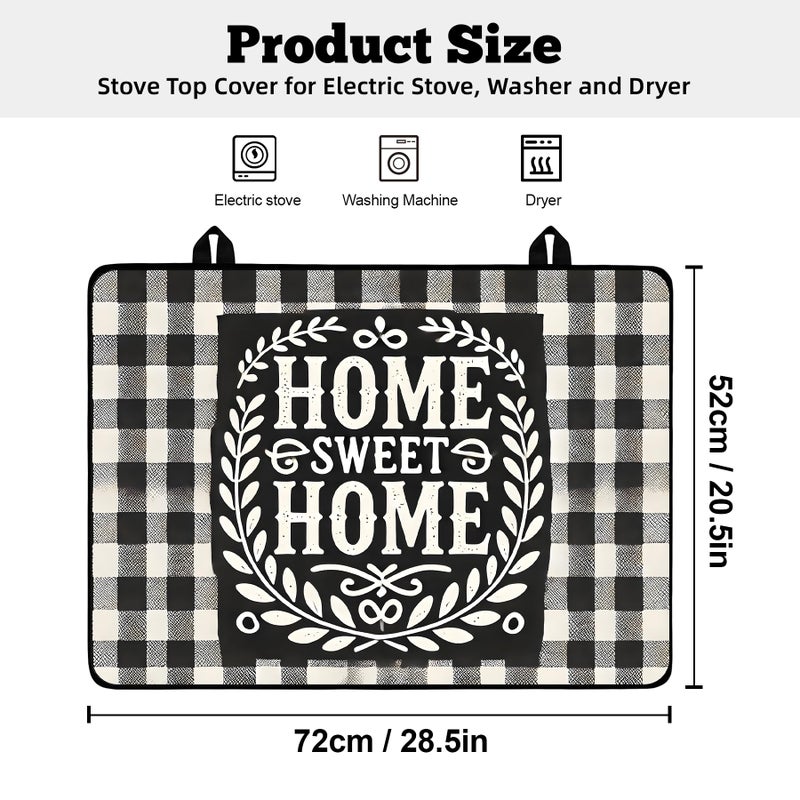 AOHMPT Multi-Design Stove Top Cover for Glass/Electric Stoves - 3-in-1 Heat-Resistant Protector Mat, Non-Slip Drying Rack 28"x20" (Home, 28" L x 20" W) - Image 2