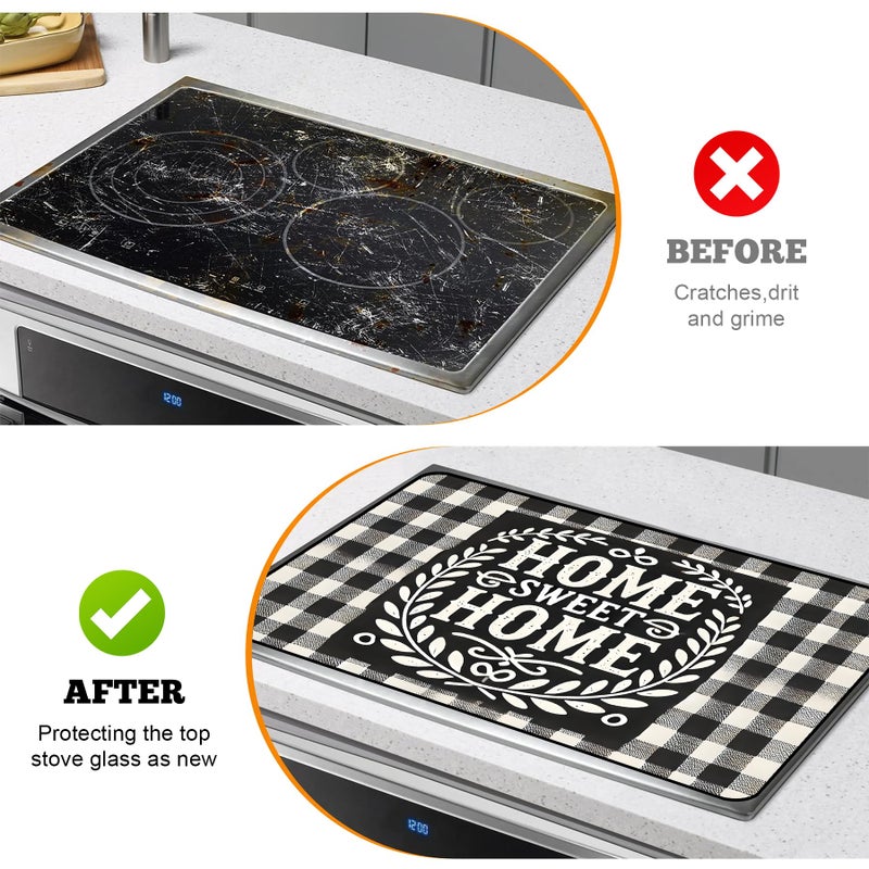 AOHMPT Multi-Design Stove Top Cover for Glass/Electric Stoves - 3-in-1 Heat-Resistant Protector Mat, Non-Slip Drying Rack 28"x20" (Home, 28" L x 20" W) - Image 5