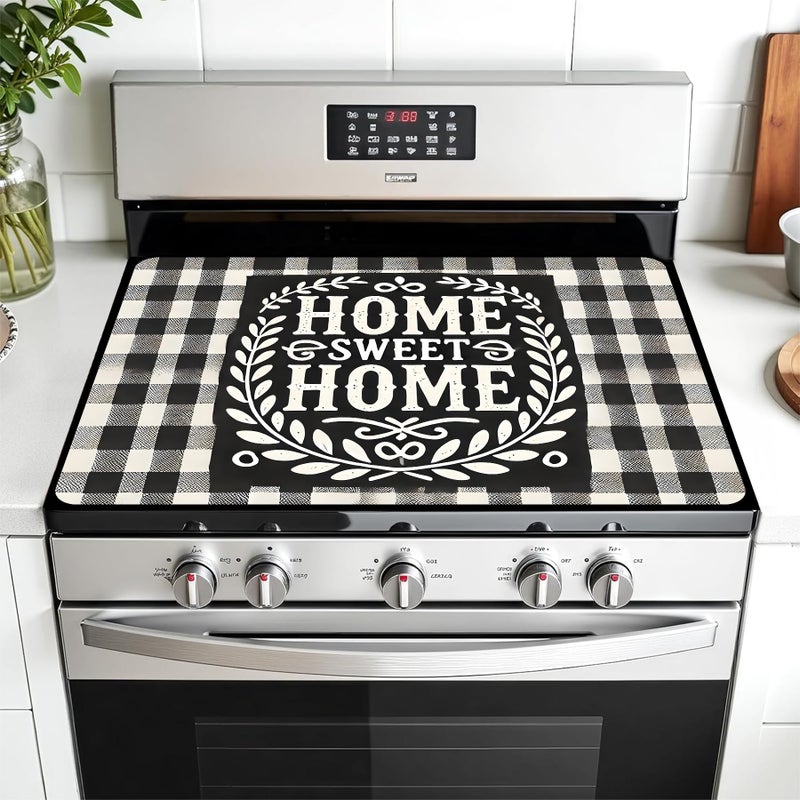 AOHMPT Multi-Design Stove Top Cover for Glass/Electric Stoves - 3-in-1 Heat-Resistant Protector Mat, Non-Slip Drying Rack 28"x20" (Home, 28" L x 20" W) - Image 1