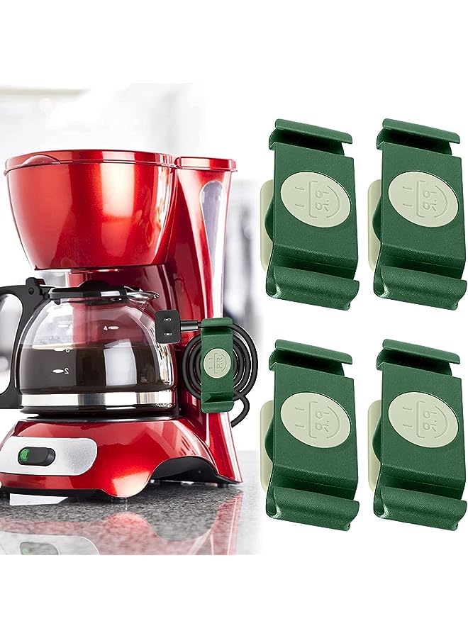 PROMASS Wrap Cord Organizer for Kitchen Appliances, 4-Pack Cord Clips Cable Clips Wire Wrapper for Home Small Appliance Management for Air Fryer Coffee Maker Pressure Stand Mixer (Green) - Image 1