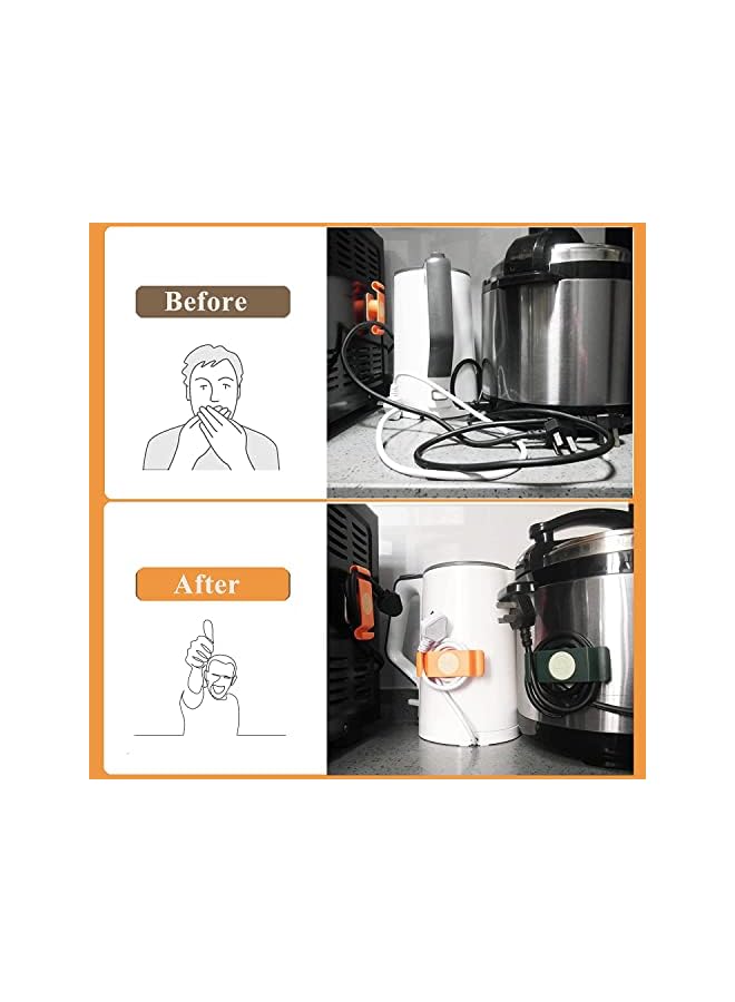 PROMASS Wrap Cord Organizer for Kitchen Appliances, 4-Pack Cord Clips Cable Clips Wire Wrapper for Home Small Appliance Management for Air Fryer Coffee Maker Pressure Stand Mixer (Green) - Image 2