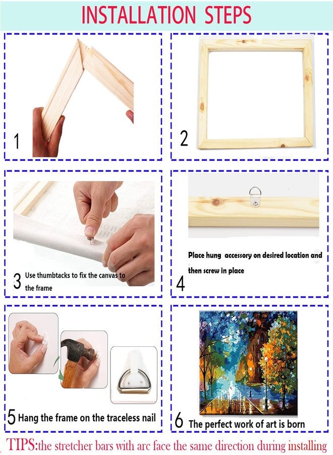 Cyauatt مجموعة من قطعتين من قضبان شد القماش مقاس 16 × 20 بوصة من Cyauatt، طقم إطارات قماش خشبية يمكنك تركيبها بنفسك، إطارات فنية خشبية، قضبان شد خشبية لتغليف اللوحات الزيتية والملصقات والفنون القماشية (16 × 20 بوصة). - Image 3