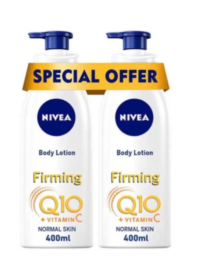 Nivea Q10 Plus Vitamin C Firming Body Lotion, Normal Skin 400ml Pack of 2