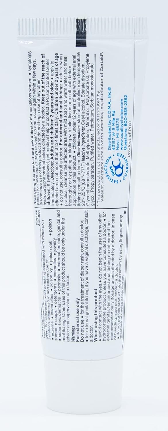 Quality Choice 1 Hydrocortisone Cream Maximum Strength 1 Oz Compare to CORTAID Max Strength Pack of 1 - Image 3