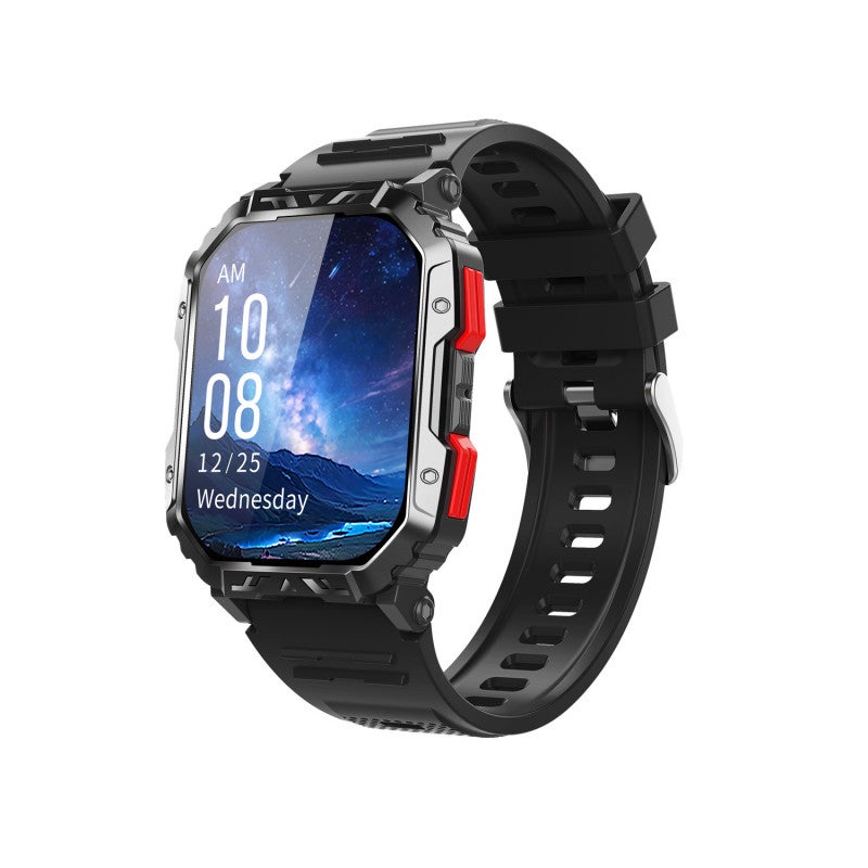 Sports Smart Watch: Black Silica Gel Band, 280*340px HD Display - One-click Call Connection, 158+ Sports Modes Smartwatch for Men's Outdoor Sports, Fitness Enthusiasts - Image 1