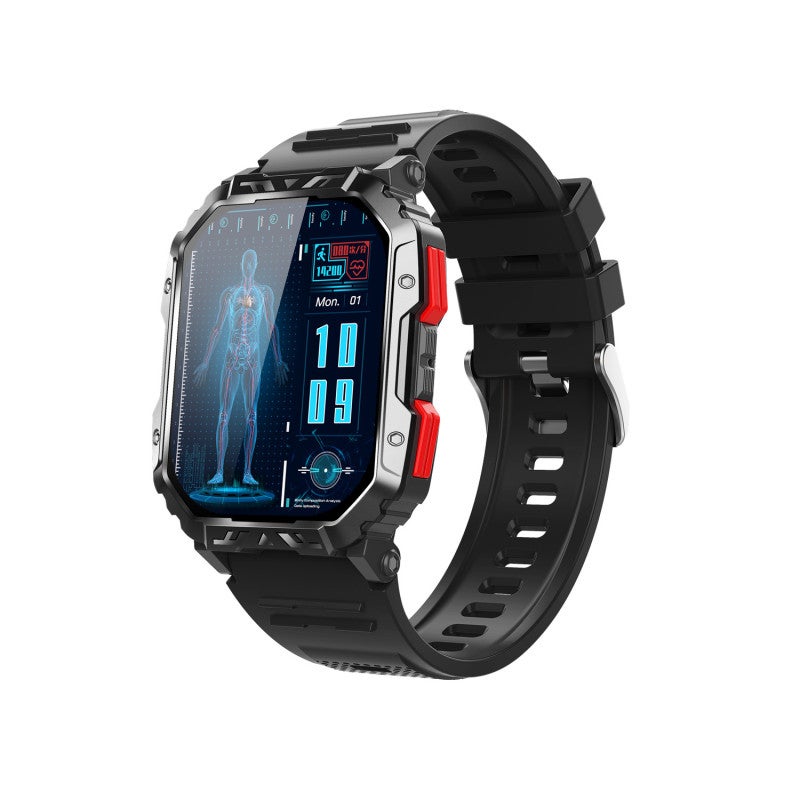Sports Smart Watch: Black Silica Gel Band, 280*340px HD Display - One-click Call Connection, 158+ Sports Modes Smartwatch for Men's Outdoor Sports, Fitness Enthusiasts - Image 3