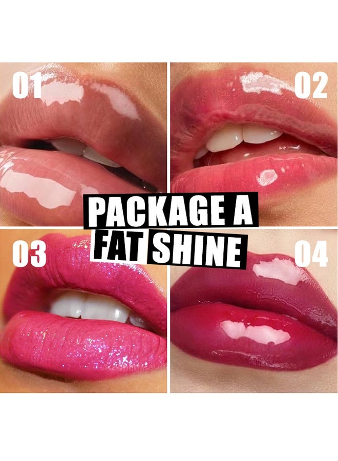 EELHOE Available In 4 Shades - Fat Oil Lip Glossy Care Kit, Moisturizing Hydrating Lip Set, Lip Oil, Plumping Lipstick Liquid, Non-Sticky Lip Makeup Gift for Women & Girls（#A） - Image 3
