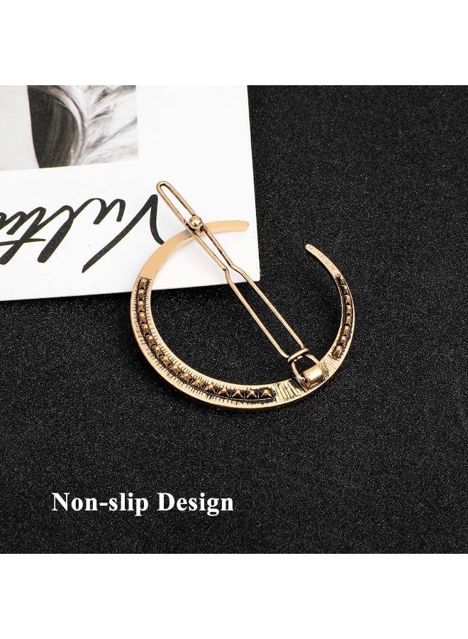 ChicAbode 6 Pcs Star and Moon Hair Clips, Vintage Rhinestone Hair Pins, Non-Slip Metal Barrettes, No Hair Damage - Image 4