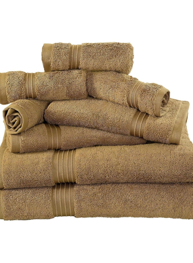 Comfy Cotton Beige 600 Gsm 8 pc Set For Bath And Spa Towel Set Includes 2Xbath Towels 70X140 Cm 2Xhand Towels 40X70 Cm 4Xwashcloths 30X30 Cm - Image 3