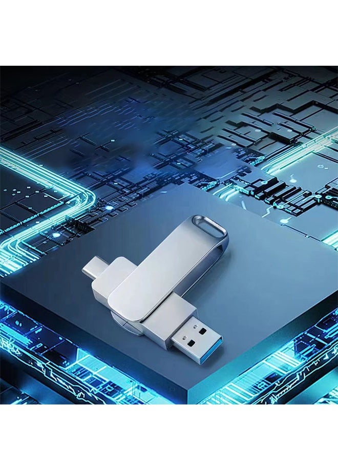 Type-C USB 64GB Double Interface Flash Drive Plug  Silver - Image 4