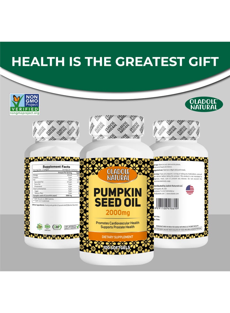 Oladole Natural Pumpkin Seed 2000mg – 100 Softgels - Image 4