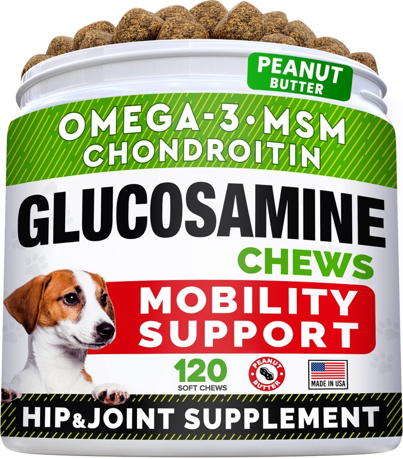 STRELLALAB Glucosamine Treats for Dogs - Joint Supplement w/Omega-3 Fish Oil - Chondroitin, MSM - Advanced Mobility Chews - Joint Pain Relief - Hip & Joint Care - Peanut Butter Flavor - 120 Ct - Image 2