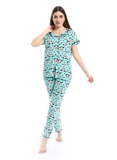 Caesar Women Pajama Set With Pants And Button Design  - Image 1