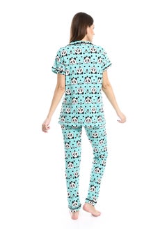 Caesar Women Pajama Set With Pants And Button Design  - Image 4