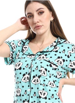 Caesar Women Pajama Set With Pants And Button Design  - Image 3