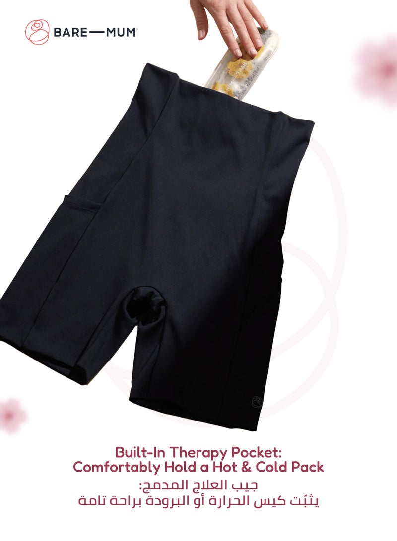 BARE-MUM Postpartum Recovery Shorts | 360˚ Support for Abdomen | Pelvic Floor & Back | Warm & Cool Therapy Pocket | Seamless Design | Breathable | Machine Washable | Size: Medium - Image 5