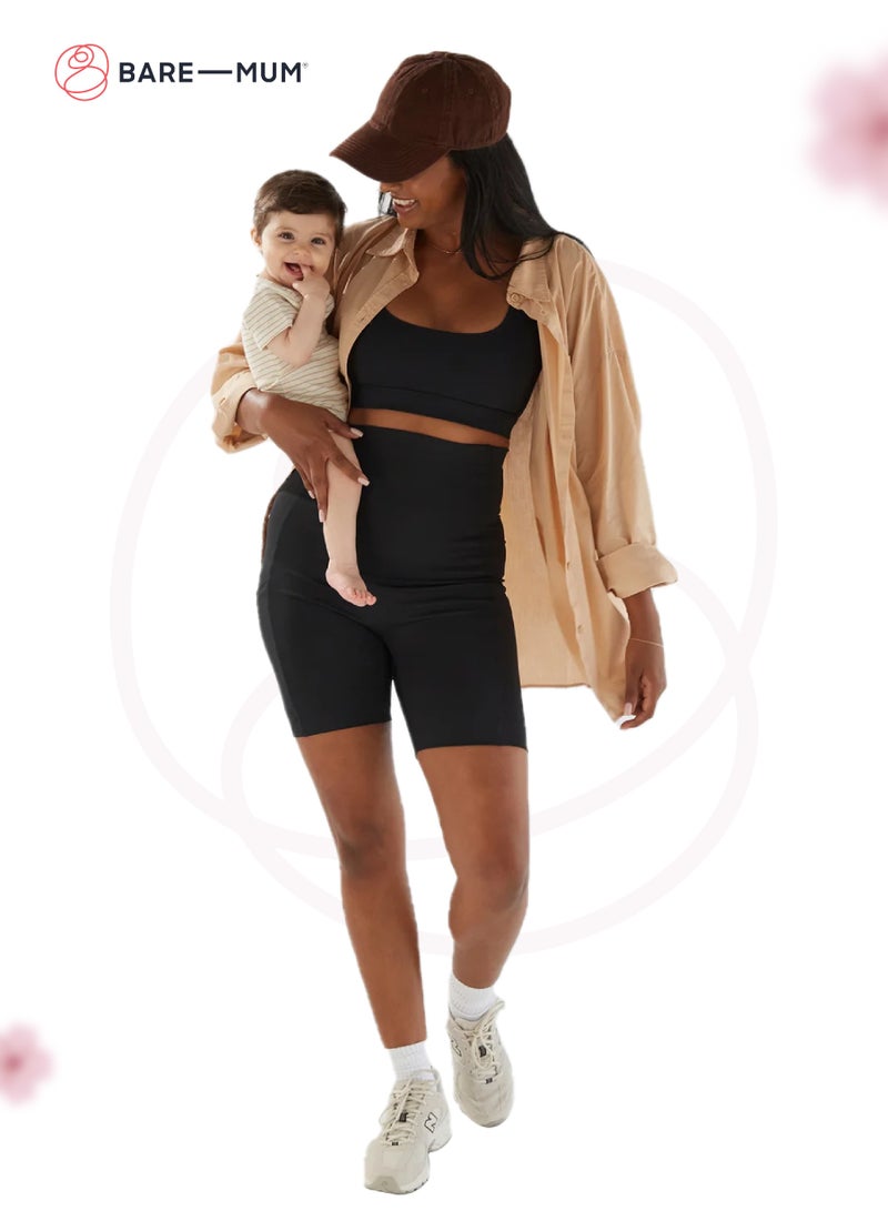 BARE-MUM Postpartum Recovery Shorts | 360˚ Support for Abdomen | Pelvic Floor & Back | Warm & Cool Therapy Pocket | Seamless Design | Breathable | Machine Washable | Size: Medium - Image 2