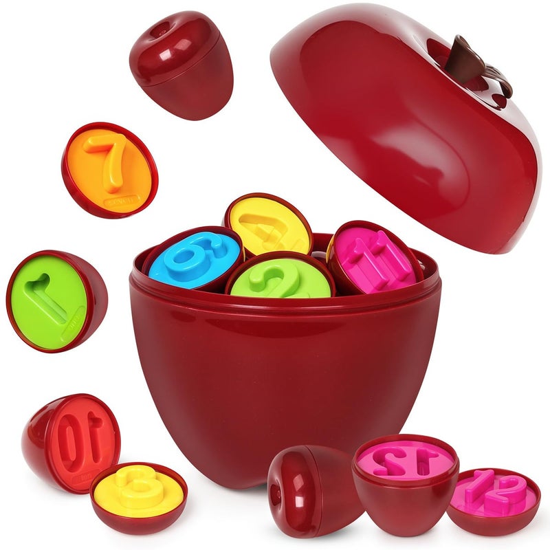 FQKIOMY Apple Toy - Montessori Educational Learning Number Matching Color Sorting Toys for  Toddlers - Image 1