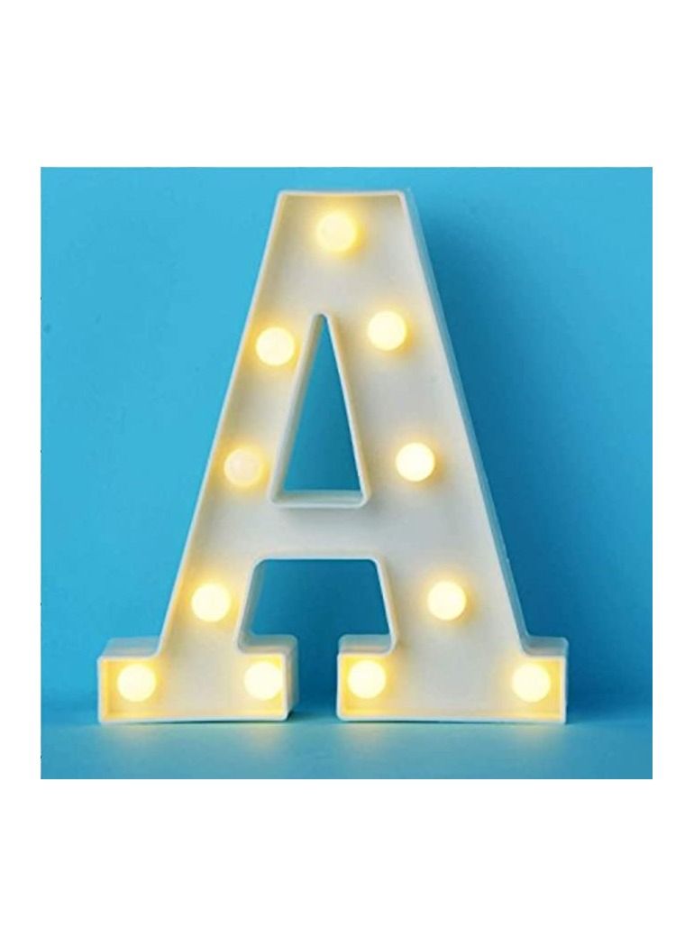 Alphabet LED Letter Lights Light Up White Plastic Letters Standing Hanging A - Image 1