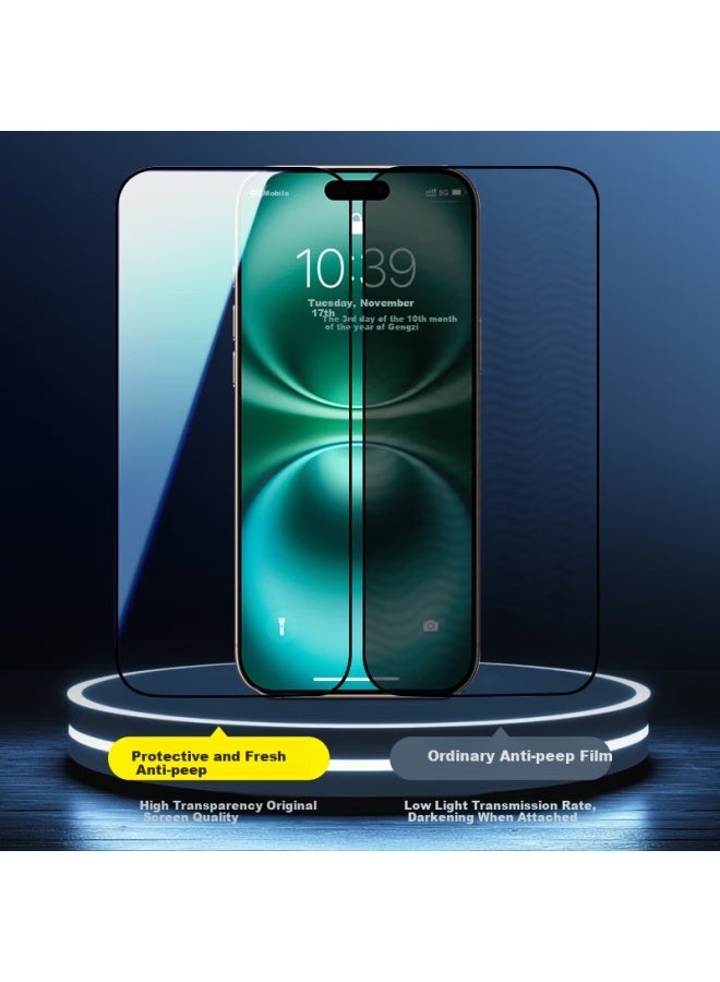 Bosqing [Eye Comfort Anti-Peeping] Tempered Glass Screen Protector For Apple 15 Pro, Full Coverage Anti-Dust Anti-Shock Anti-Fingerprint Anti-Peeping Protective Film For Iphone 15 Pro - Image 4