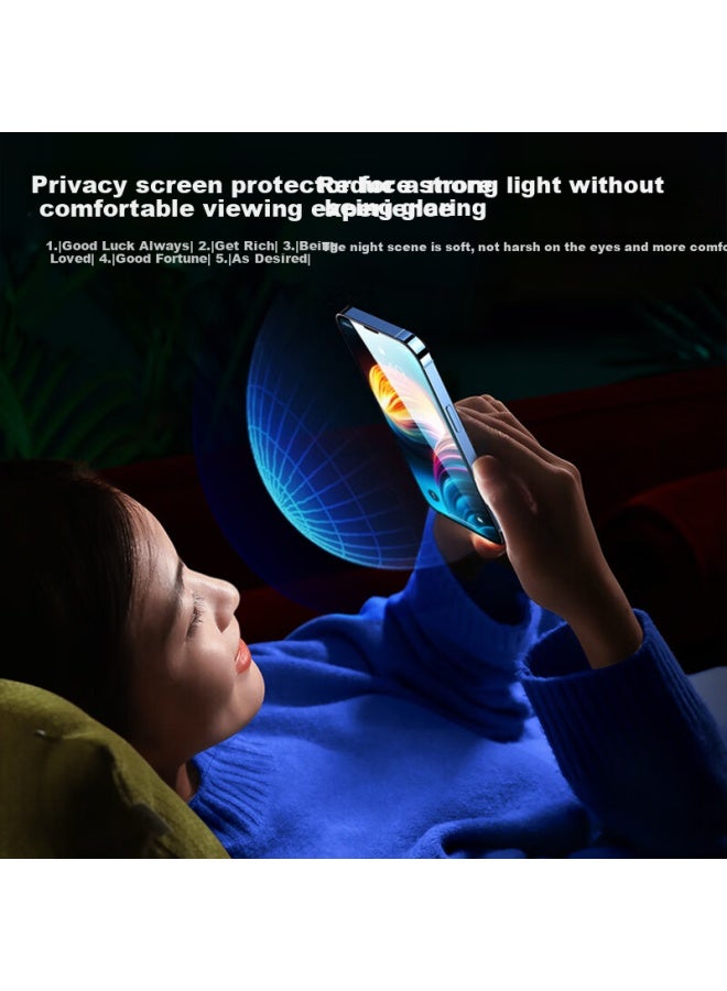 Bosqing [Eye Comfort Anti-Peeping] Tempered Glass Screen Protector For Apple 15 Pro, Full Coverage Anti-Dust Anti-Shock Anti-Fingerprint Anti-Peeping Protective Film For Iphone 15 Pro - Image 2