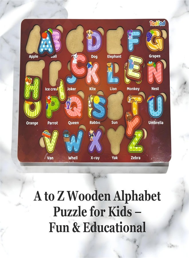TodFod 2-in-1 Educational Wooden Puzzle Set for Kids – Hindi Alphabet (क से ज्ञ) & English ABCD Letters (A to Z) Learning Board with Pictures - Image 5