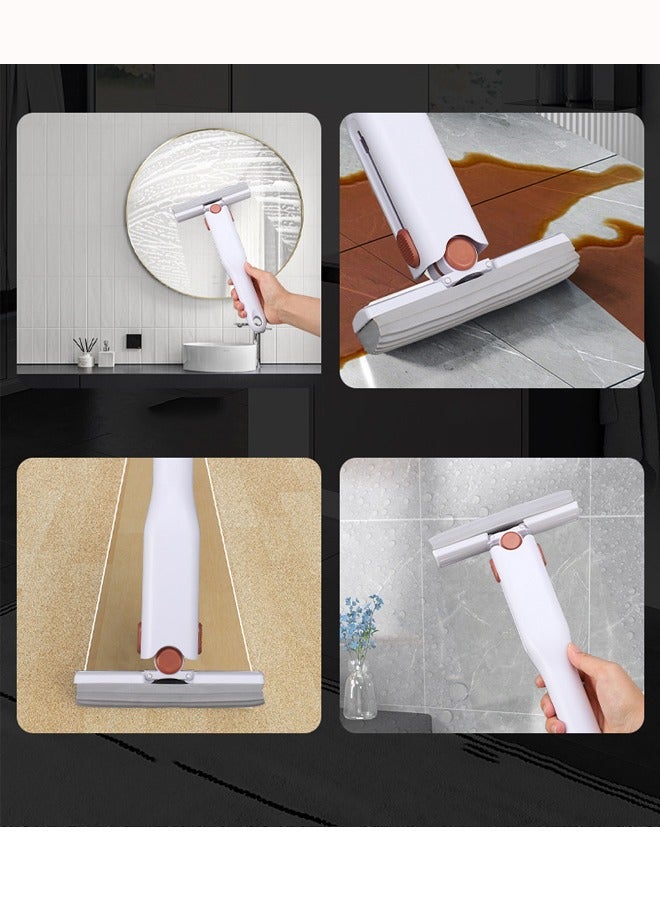 NIBEMINENT Mini Mop Portable Self-Squeeze Small Mop Self Wringing Mop Strong Absorbent Sponge Mop Hand Mop Easily Dry Cleaning Mop for Floor Bathroom Kitchen Glass Car - Image 2