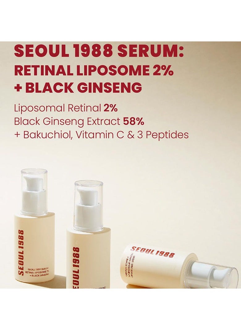 K-SECRET - KSECRET SEOUL 1988 Serum – Retinal Liposome 2% + Black Ginseng, Anti-Wrinkle & Brightening Korean Skincare (30ml) - Image 1