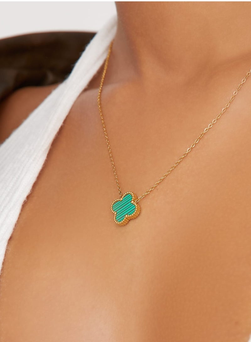 Luxuria 18k gold-plated stainless steel necklace, modern and simple design four-leaf clover pendant, choker for women - Image 4