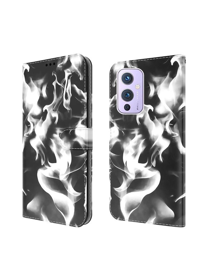 HuHa Case Cover For OnePlus 9 Cloud Fog Pattern Horizontal Flip Leather Case with Holder & Card Slot & Wallet(Black) - Image 2