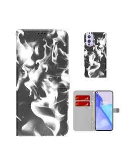 HuHa Case Cover For For OnePlus 9 Cloud Fog Pattern Horizontal Flip Leather Case with Holder & Card Slot & Wallet(Black) 