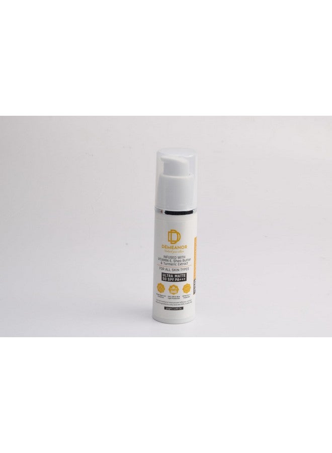 DEMEANOR Face Gel Sunscreen SPF 50+ and PA++++ Fluid Sunscreen with Turmeric & Vtimain E sunscreen for oily & combination skin, normal skin | Broad spectrum sunscreen, No White Cast, Lightweight, Non greasy | Higher protection than sunscreen SPF - 30ml - Image 2