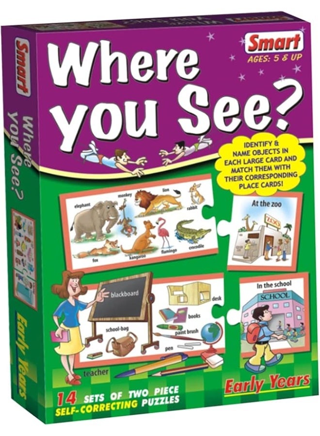 Where You See Puzzle (Multi-Color, 14 Pieces)